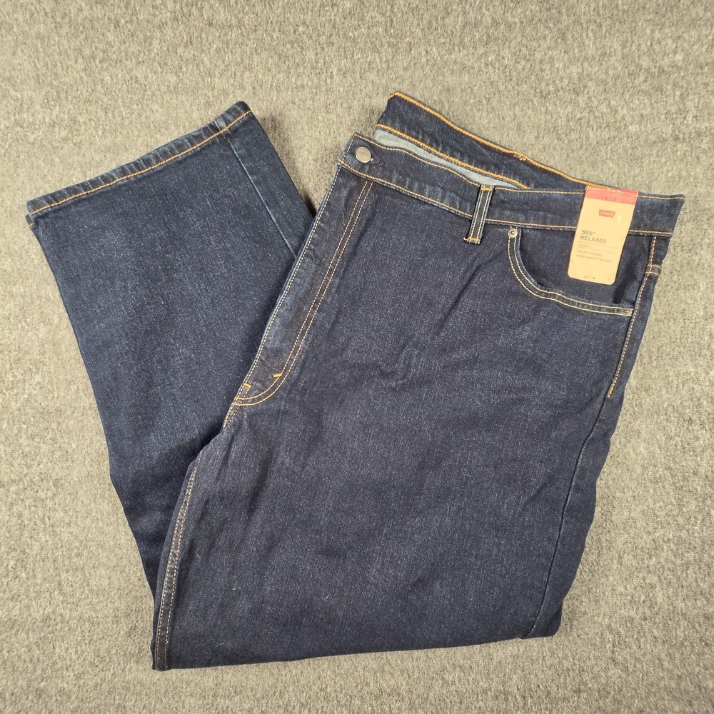 Levi's 550 Jeans Mens 54x30 Dark Wash Blue Relaxed Fit Stretch Big And Tall NWT